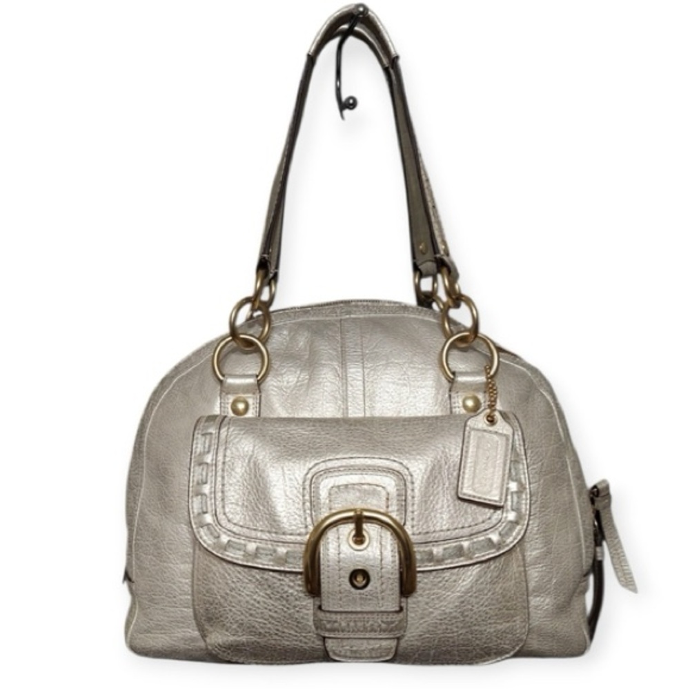 Coach Soho Courtney Buckle Domed Leather Shoulder Bag Metallic Gold Rare Y2K